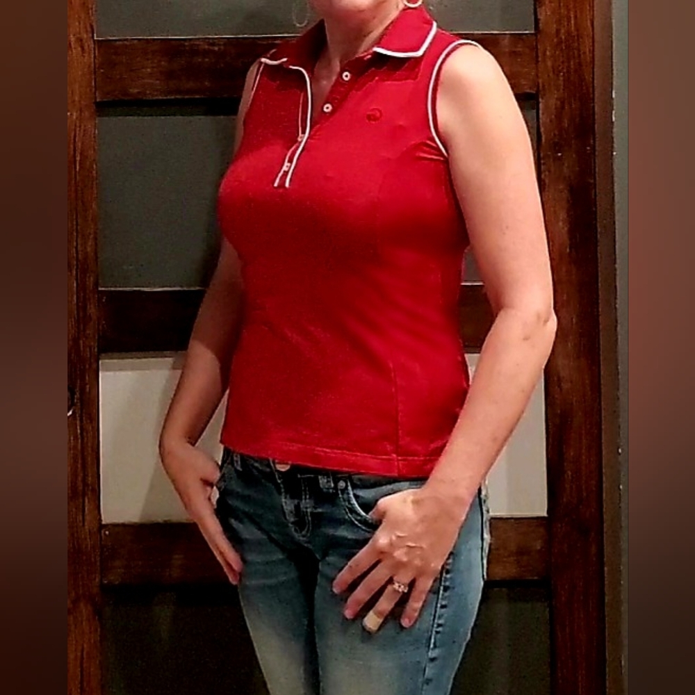 Adidas Red Golf Sleeveless Shirt size S